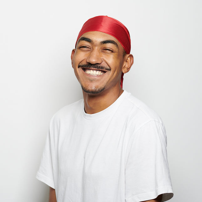 Durag en soie rouge