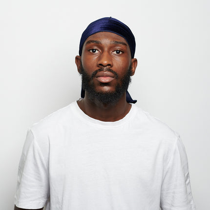 Durag en Velours Bleu