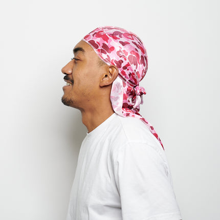 Durag en Satin Camouflage Rose et Violet