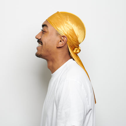 Durag en soie doré