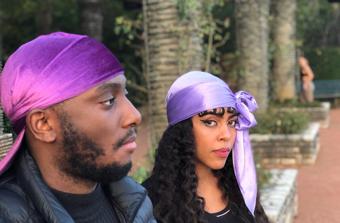 Durags en satin et velours Violet