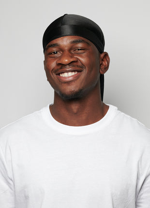 Durag en satin noir
