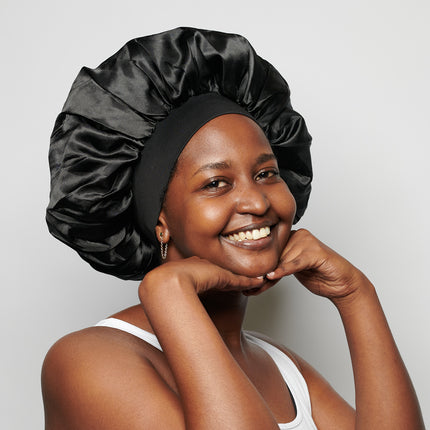 bonnet xl en satin noir