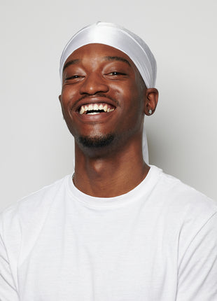 Durag en satin blanc