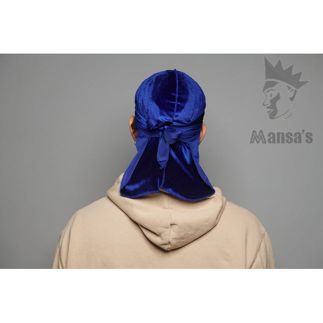 Durag en Velours Bleu de Mansa's Fashion & Clothing