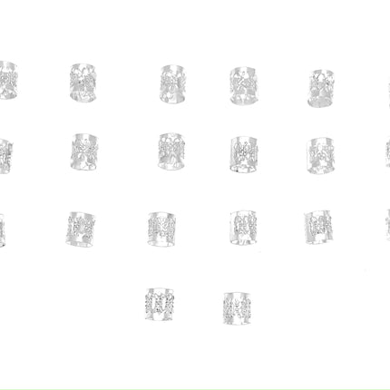 20 gioielli in argento per trecce/dreadlock