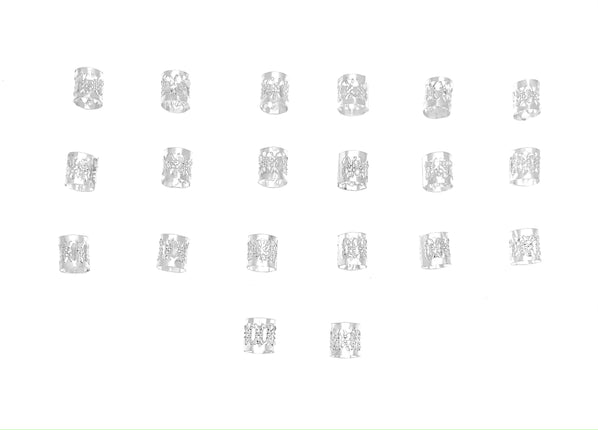 20 gioielli in argento per trecce/dreadlock