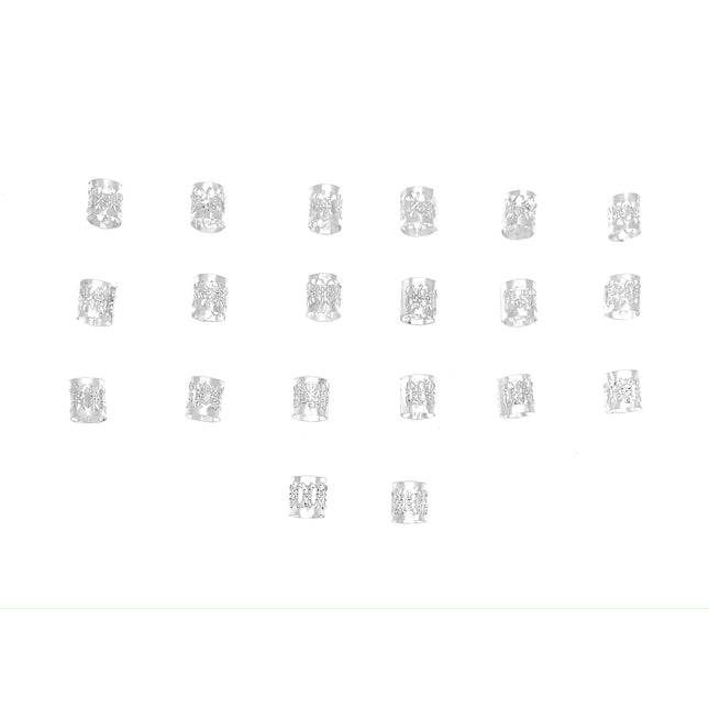 20 joias de prata para tranças/dreadlocks