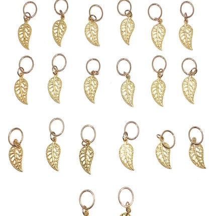 20 gioielli "foglia" per trecce/dreadlock
