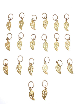 20 gioielli "foglia" per trecce/dreadlock