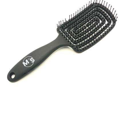 Brosse à cheveux noir incurvée pour coiffage démêlage et bouclage