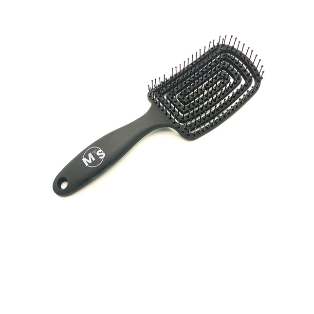 Brosse à cheveux noir incurvée pour coiffage démêlage et bouclage