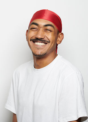 Durag en soie rouge 