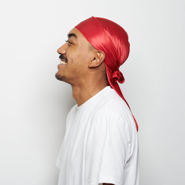Durag rouge en soie 