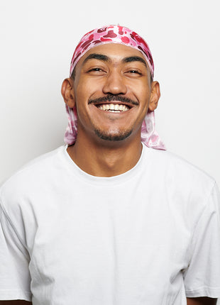 Durag en Satin Camouflage Rose et Violet