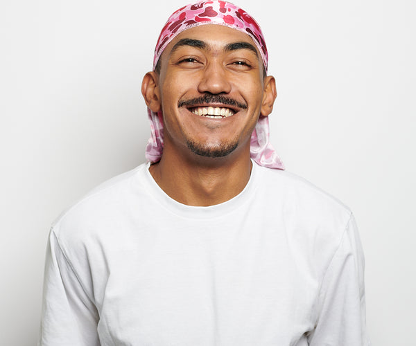 MANSA'S Durag in Pink and Purple Camouflage Satin – Mansa's