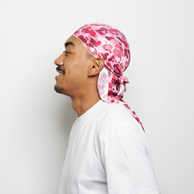 Durag en Satin Camouflage Rose et Violet