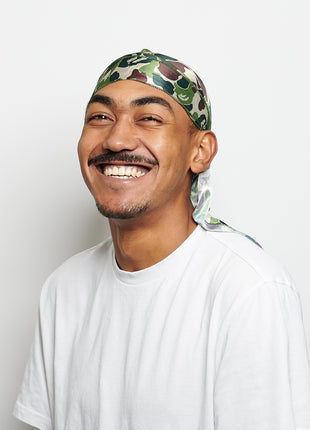 Durag en Satin Camouflage Vert