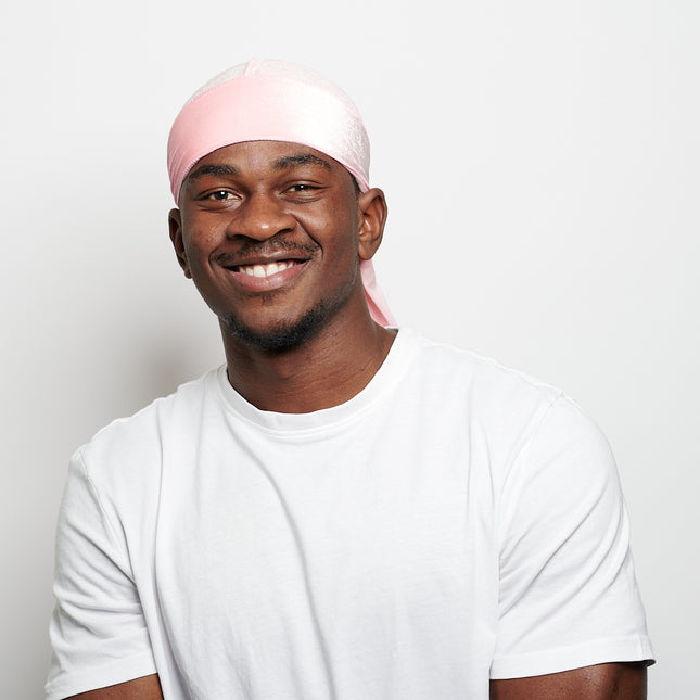 Durag en Velours Rose Clair