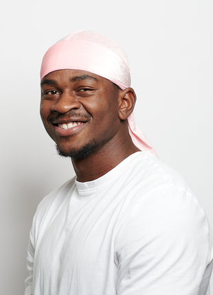 Durag en Velours Rose Clair