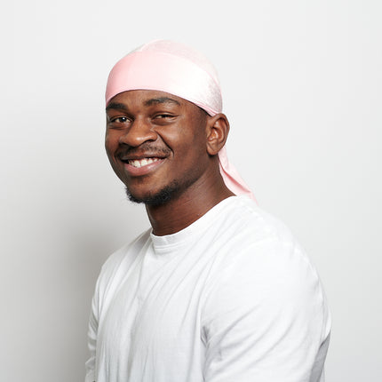 Durag en Velours Rose Clair