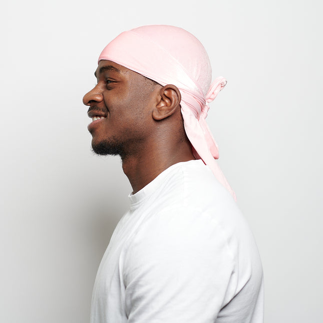 Durag en Velours Rose Clair