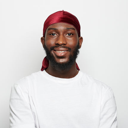 Durag en velours bordeaux 