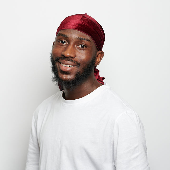 Durag en Velours Bordeaux