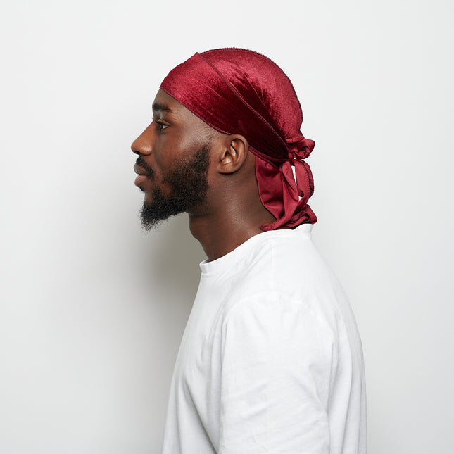 Durag en Velours Bordeaux