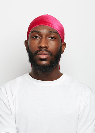 Durag en Velours rose