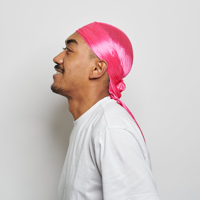Durag rose en satin 
