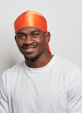 Durag en soie orange 