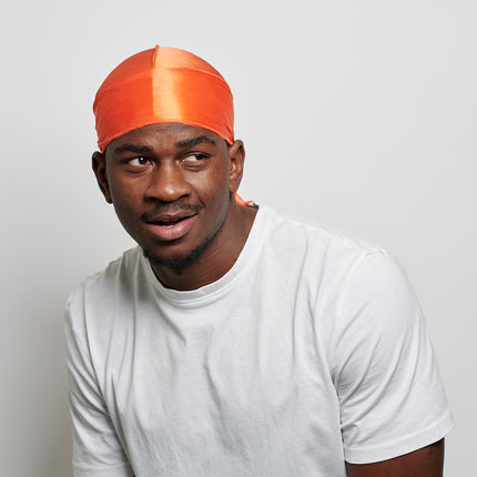 Durag en soie orange 