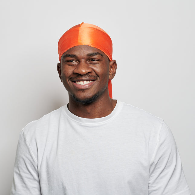 Durag en soie orange 