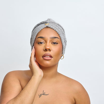 MANSA'S Serviette Turban Microfibre Gris