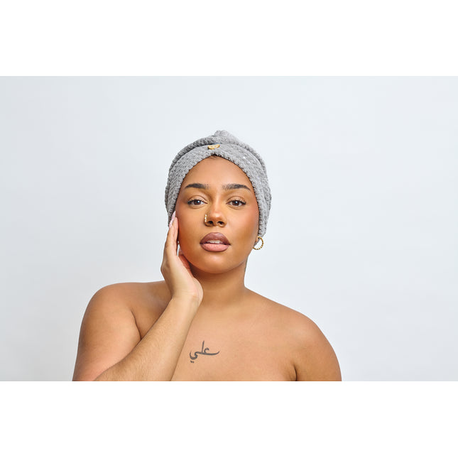 MANSA'S Serviette Turban Microfibre Gris