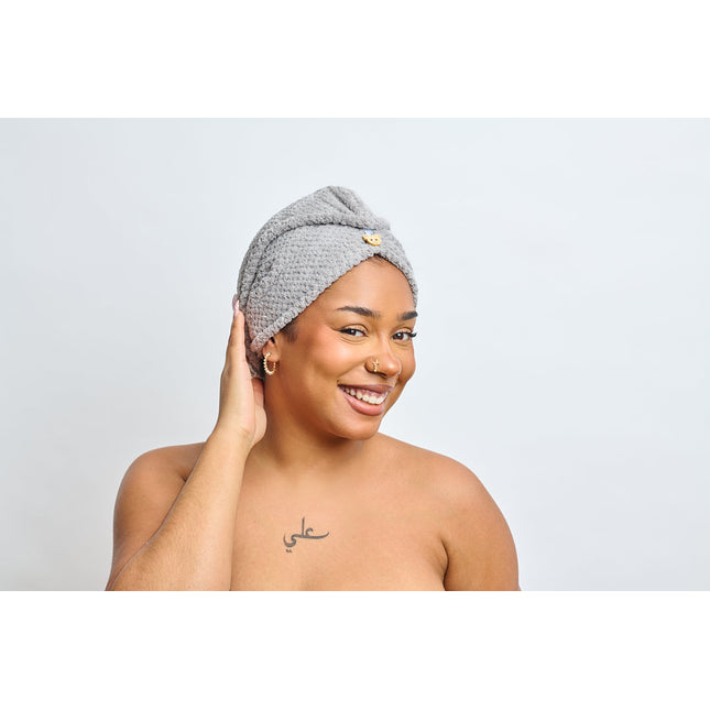 MANSA'S Serviette Turban Microfibre Gris