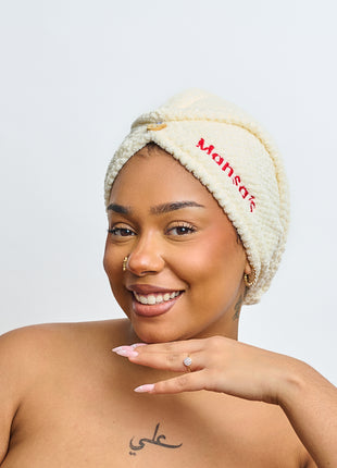 MANSA'S Serviette Turban Microfibre Beige
