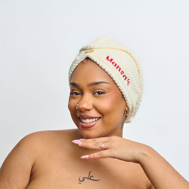 MANSA'S Serviette Turban Microfibre Beige