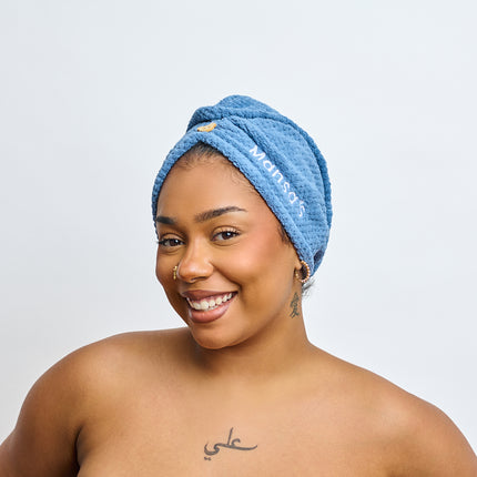 MANSA'S Serviette Turban Microfibre Bleu