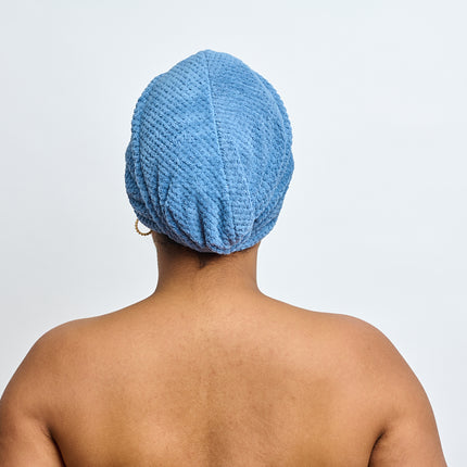 MANSA'S Serviette Turban Microfibre Bleu