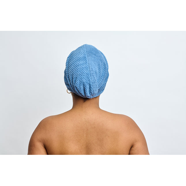 MANSA'S Serviette Turban Microfibre Bleu