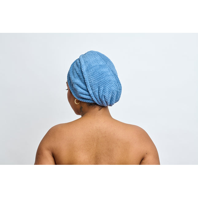 MANSA'S Serviette Turban Microfibre Bleu