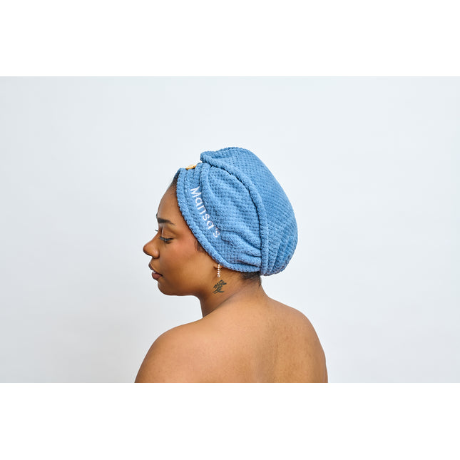 MANSA'S Serviette Turban Microfibre Bleu