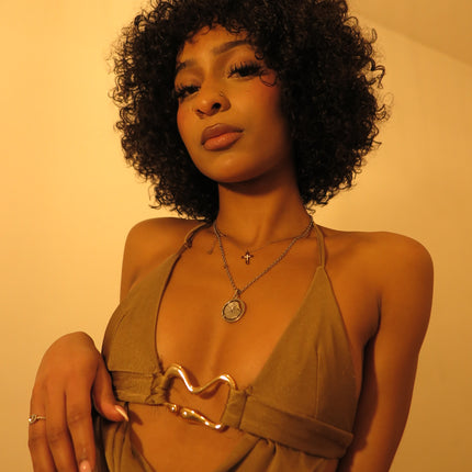 Mansa's KEZIA WIG - 14" Afro Curly Hair Wig 13*4 - Laceless