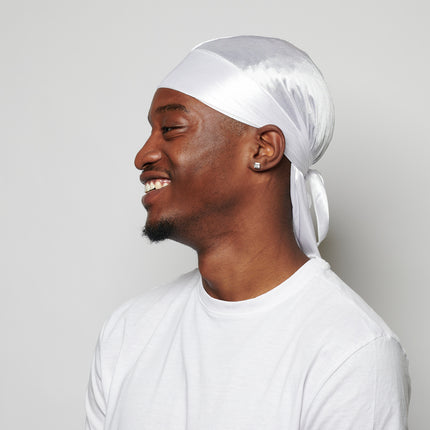 Durag en satin blanc