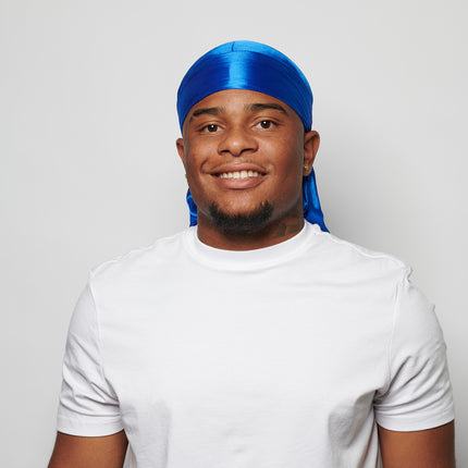 Durag en satin bleu