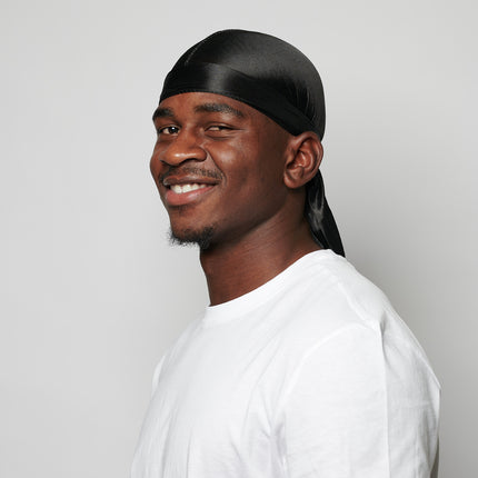 Durag en satin noir