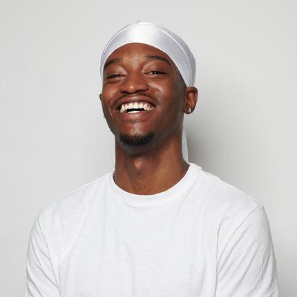 Durag en satin blanc