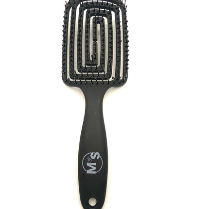 Brosse à cheveux noir incurvée pour coiffage démêlage et bouclage 